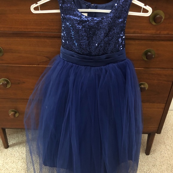 Girls navy sequin party dress - 5 available multiple sizes - never worn - Picture 1 of 2